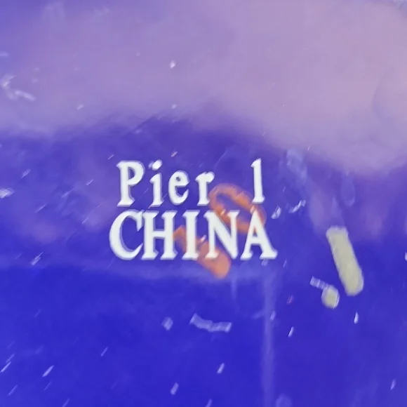 Pier 1, Navy and White Ceramic Canister. - Picture 6 of 10